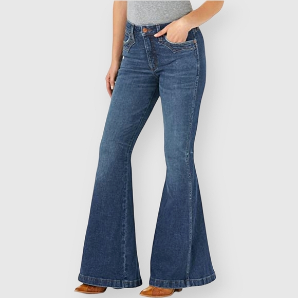 Wrangler Denim - WRANGLER Wyetta Retro Super Bell High Waist Flare Denim Blue